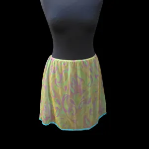60s Sheer Psychedelic Mini Slip Skirt M