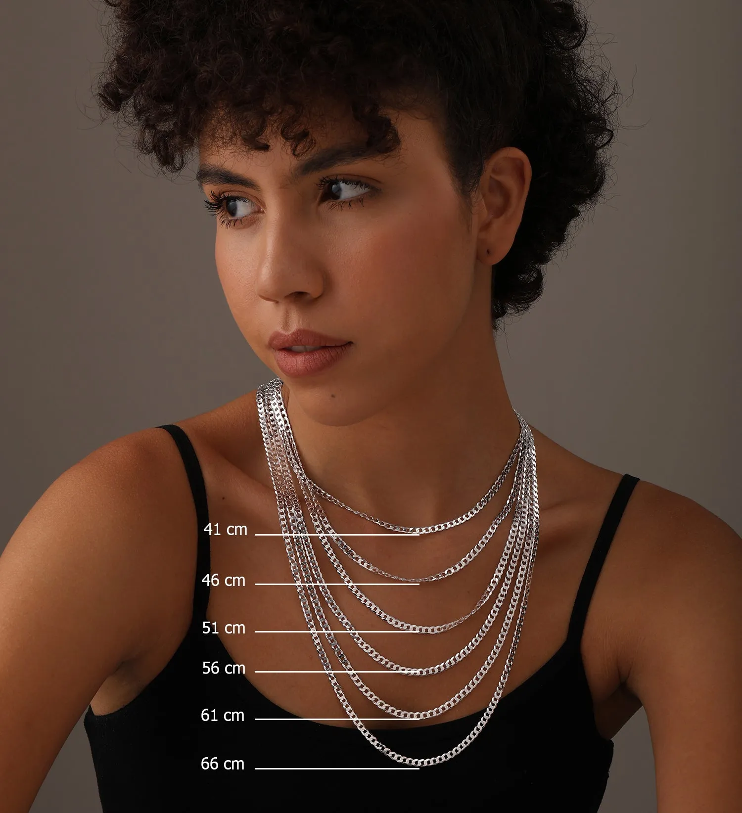 925 Sterling Silver Italian Diamond-Cut Cuban Link Curb Chain Necklace for Women and Men 0.5