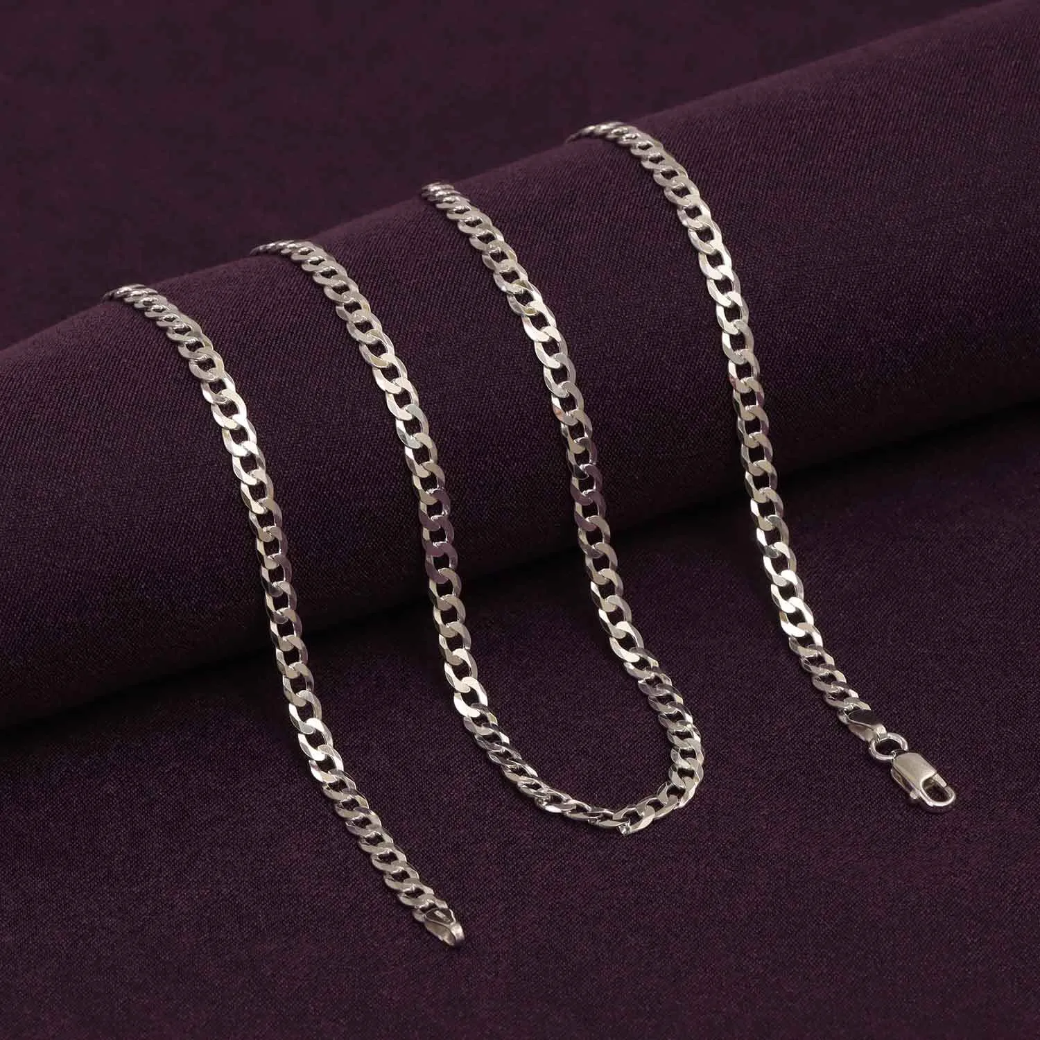 925 Sterling Silver Italian Diamond-Cut Cuban Link Curb Chain Necklace for Women and Men 0.5