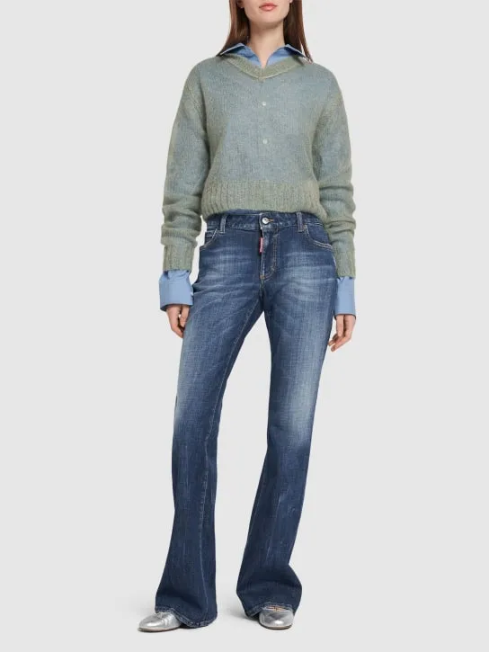 Dsquared2   Medium waist denim flared jeans 