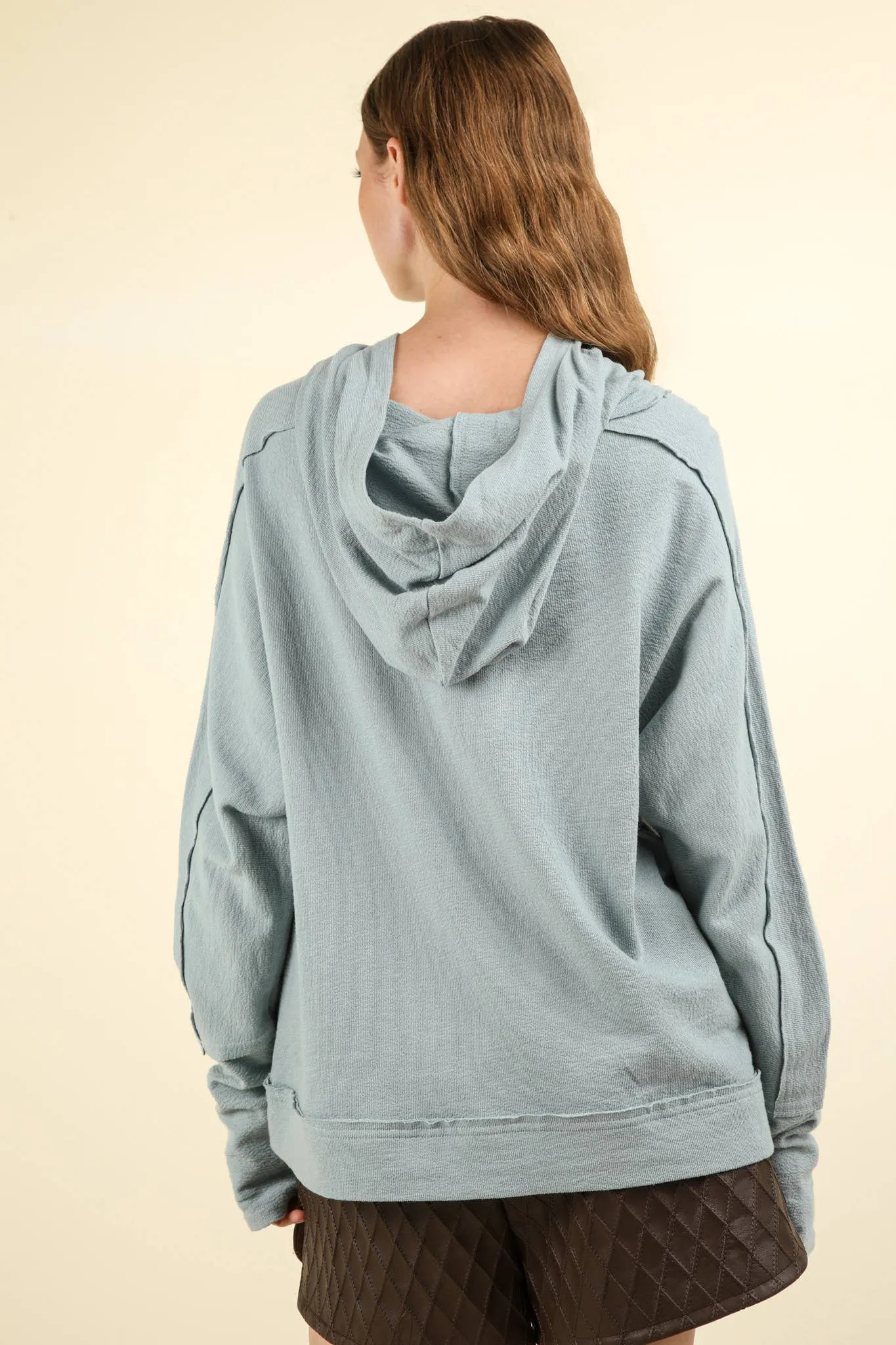 Lightweight Raw Edge Hoodie