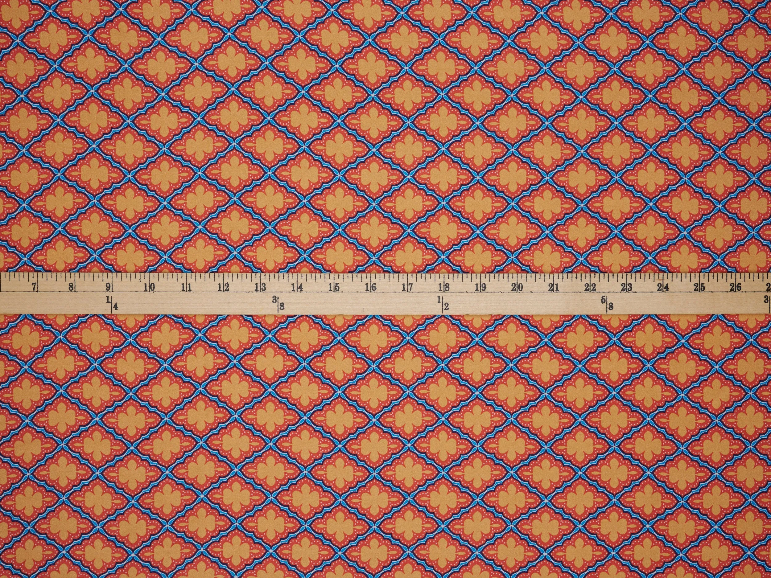 Lightweight  satin  fabric -   Diamond tile print