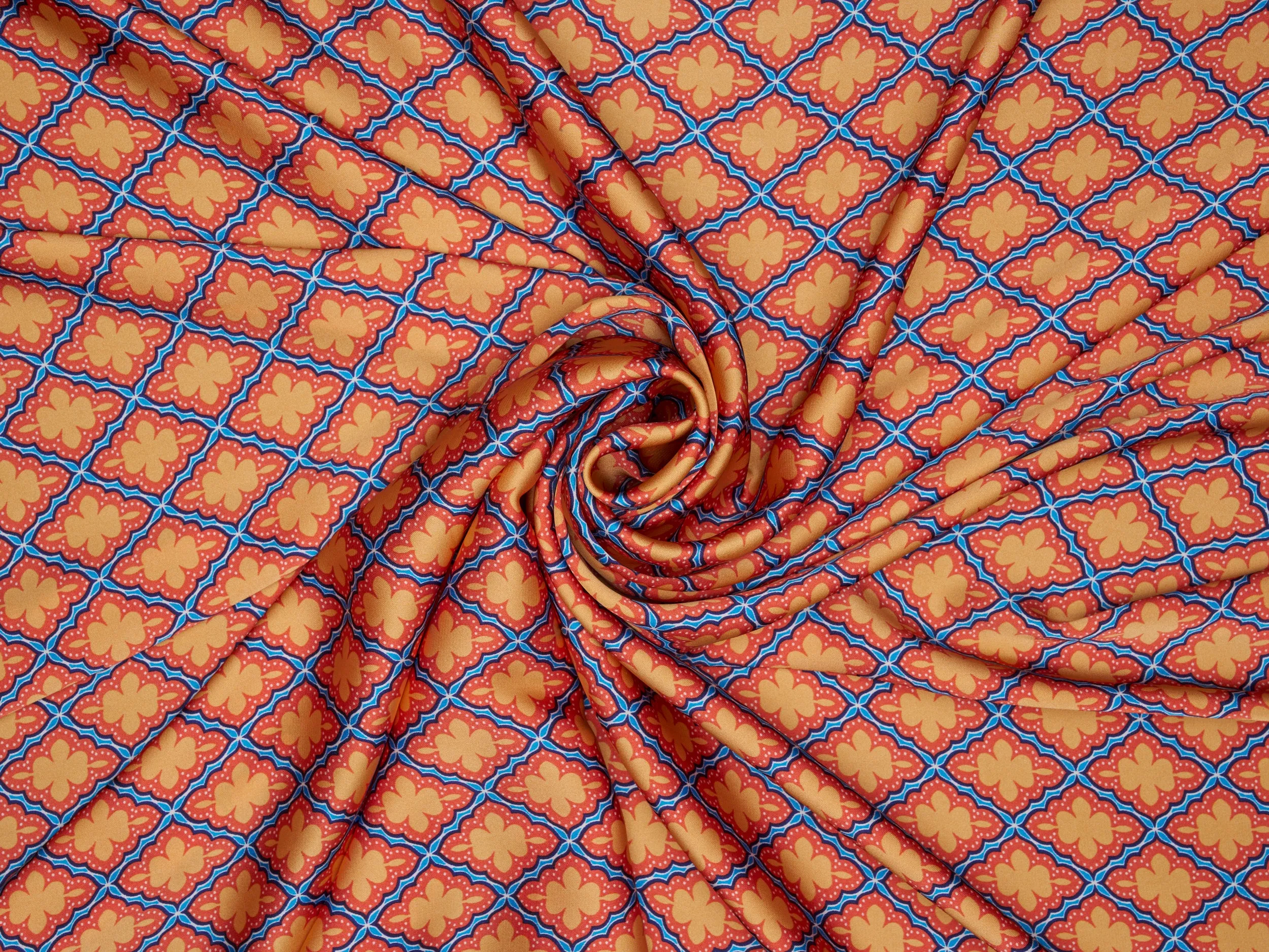 Lightweight  satin  fabric -   Diamond tile print
