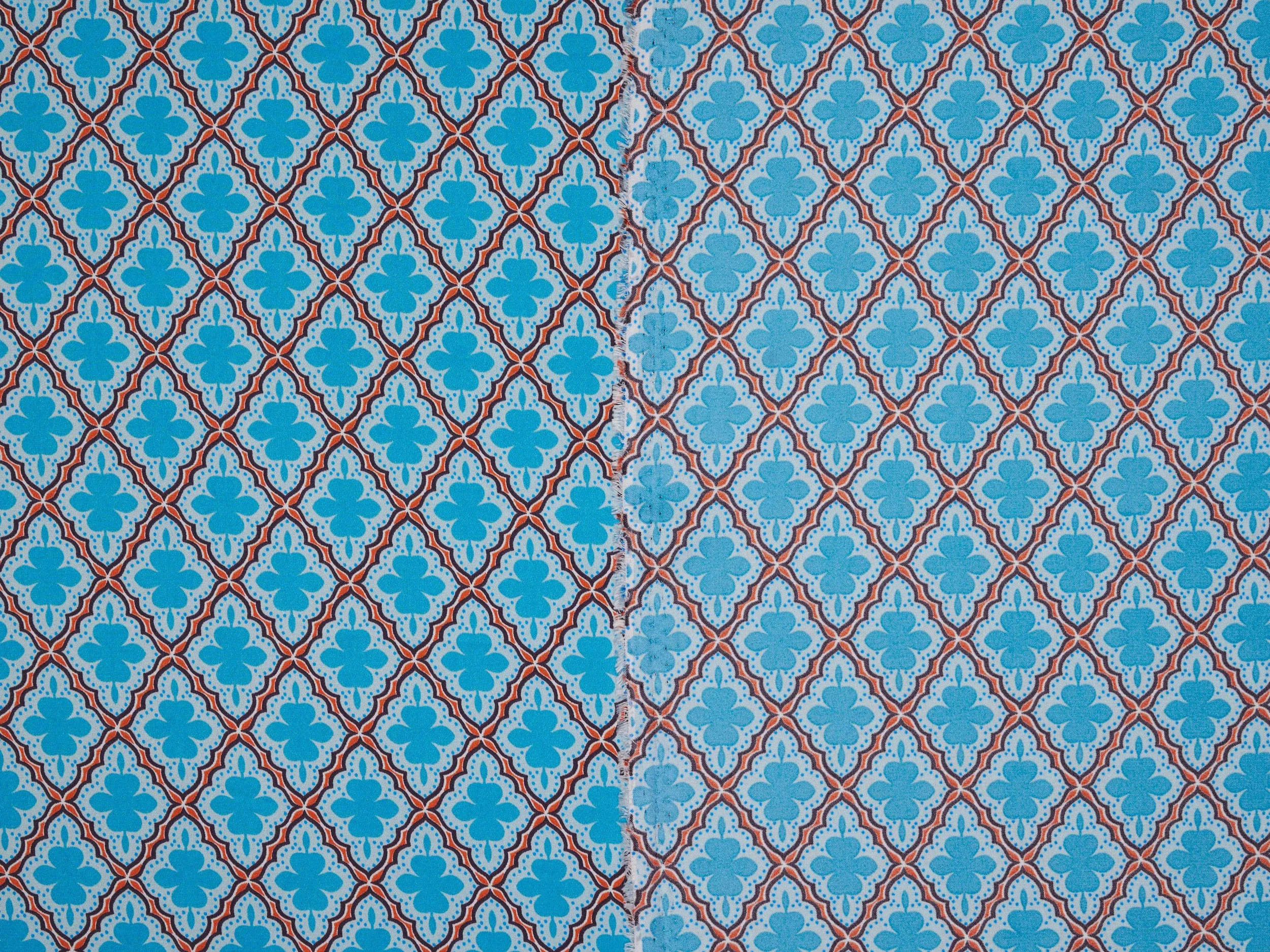 Lightweight  satin  fabric -   Diamond tile print