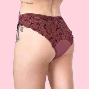Period Panty – Roter Slip mit Spitze (strong flow)