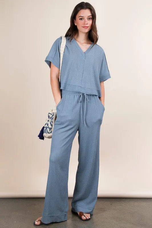 Textured Knit Casual Pant