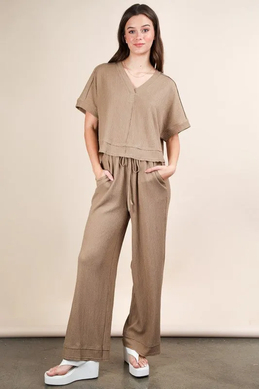 Textured Knit Casual Pant