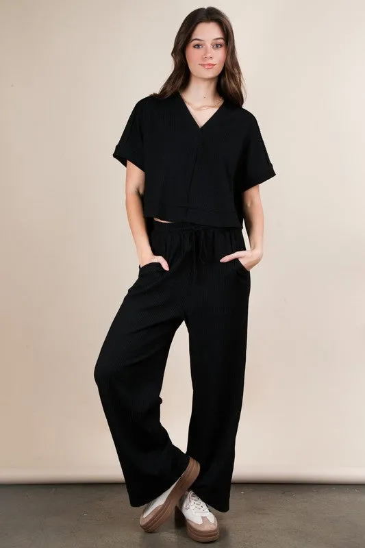 Textured Knit Casual Pant