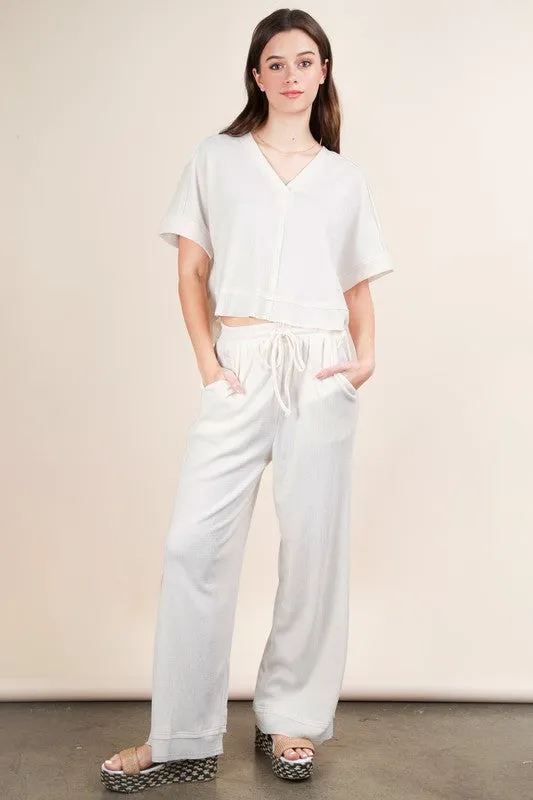 Textured Knit Casual Pant