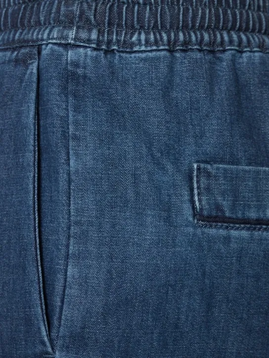 Valentino   Denim chambray wide leg pants 